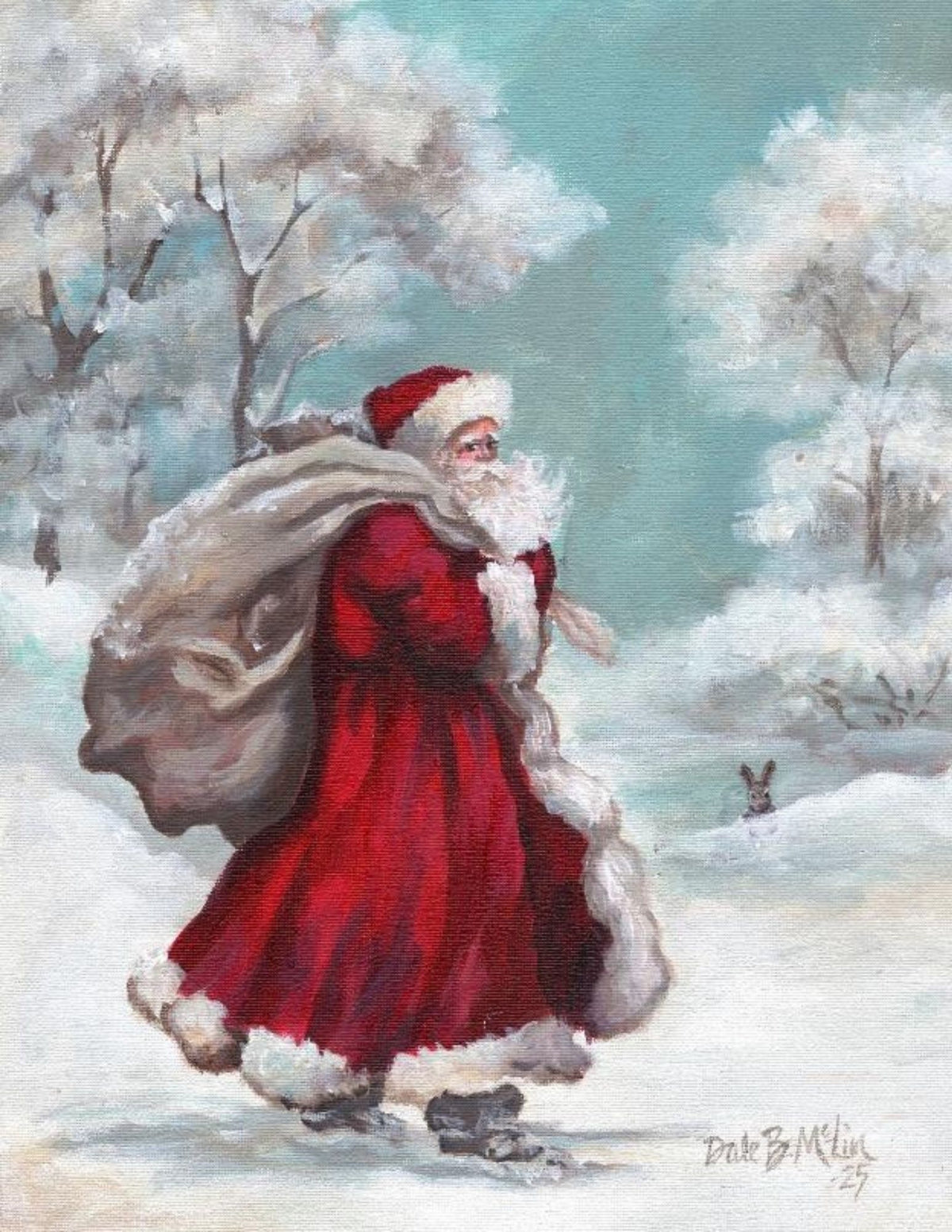 Santa 2025 Woodland Walk Tabletop Art