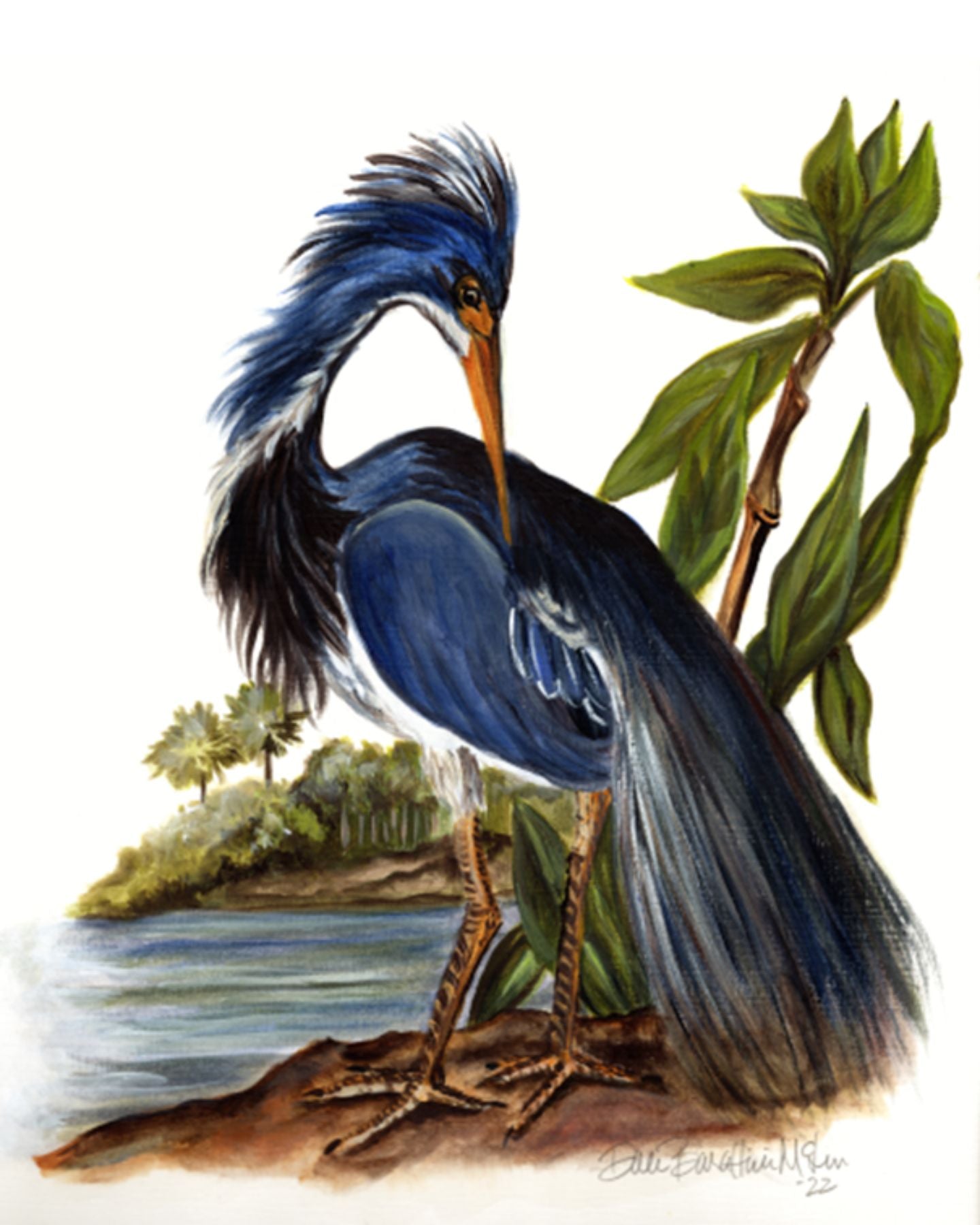 Blue Heron Tabletop Art