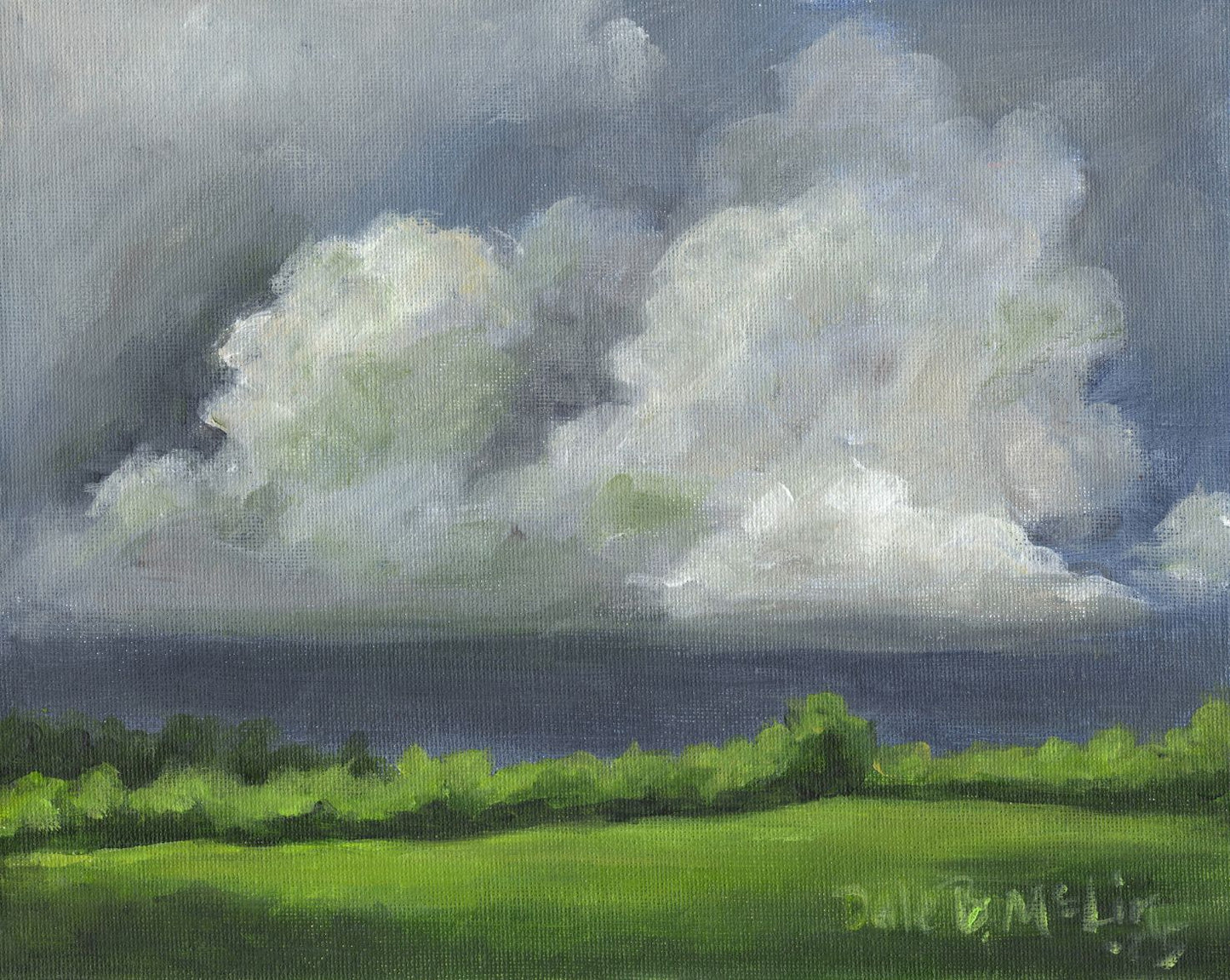 Cloudscape Over Green Field Tabletop Art