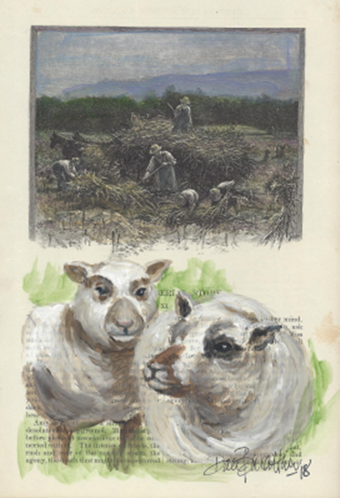 Farmers and Sheep Tabletop Art