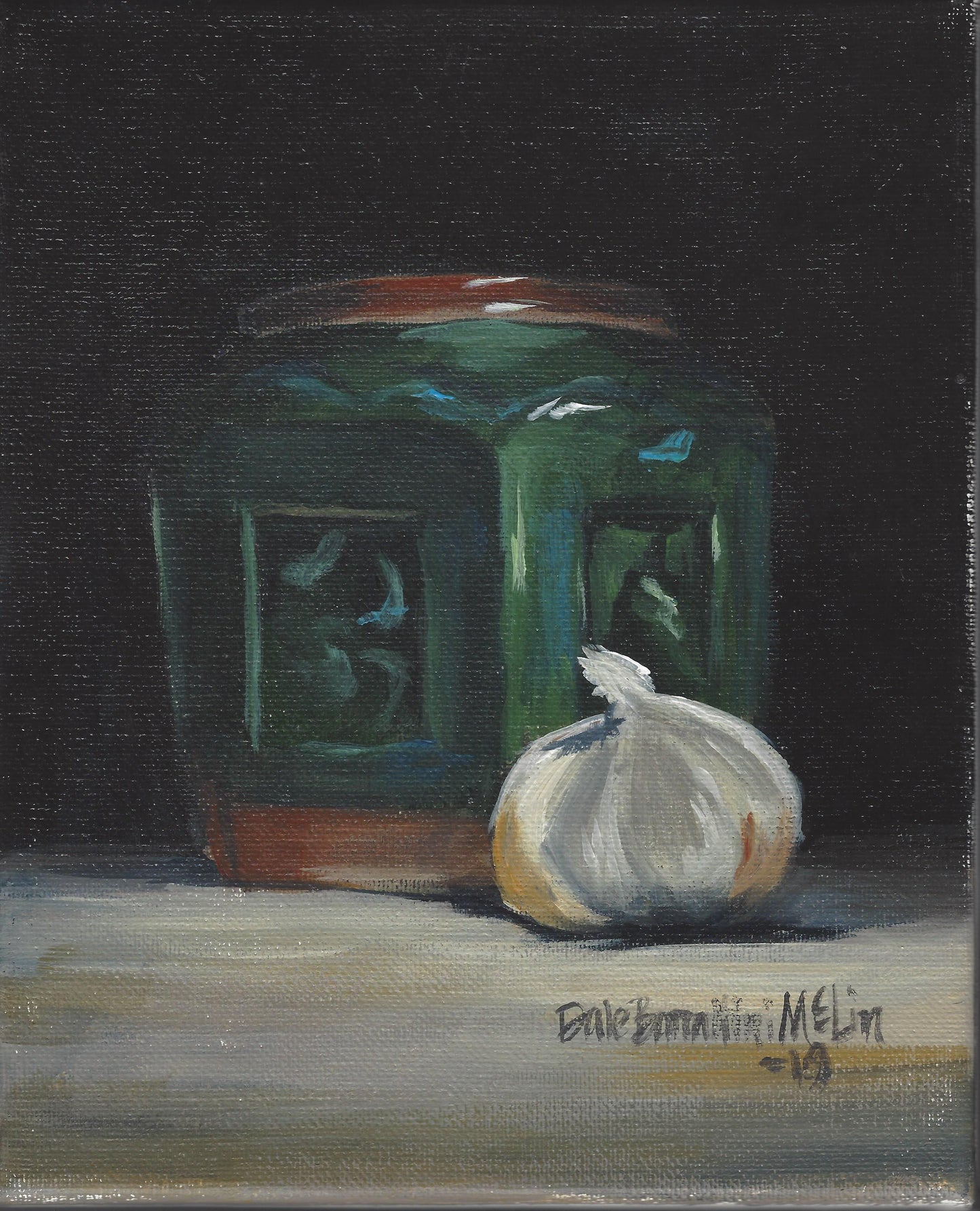 Garlic and Jar Tabletop Art
