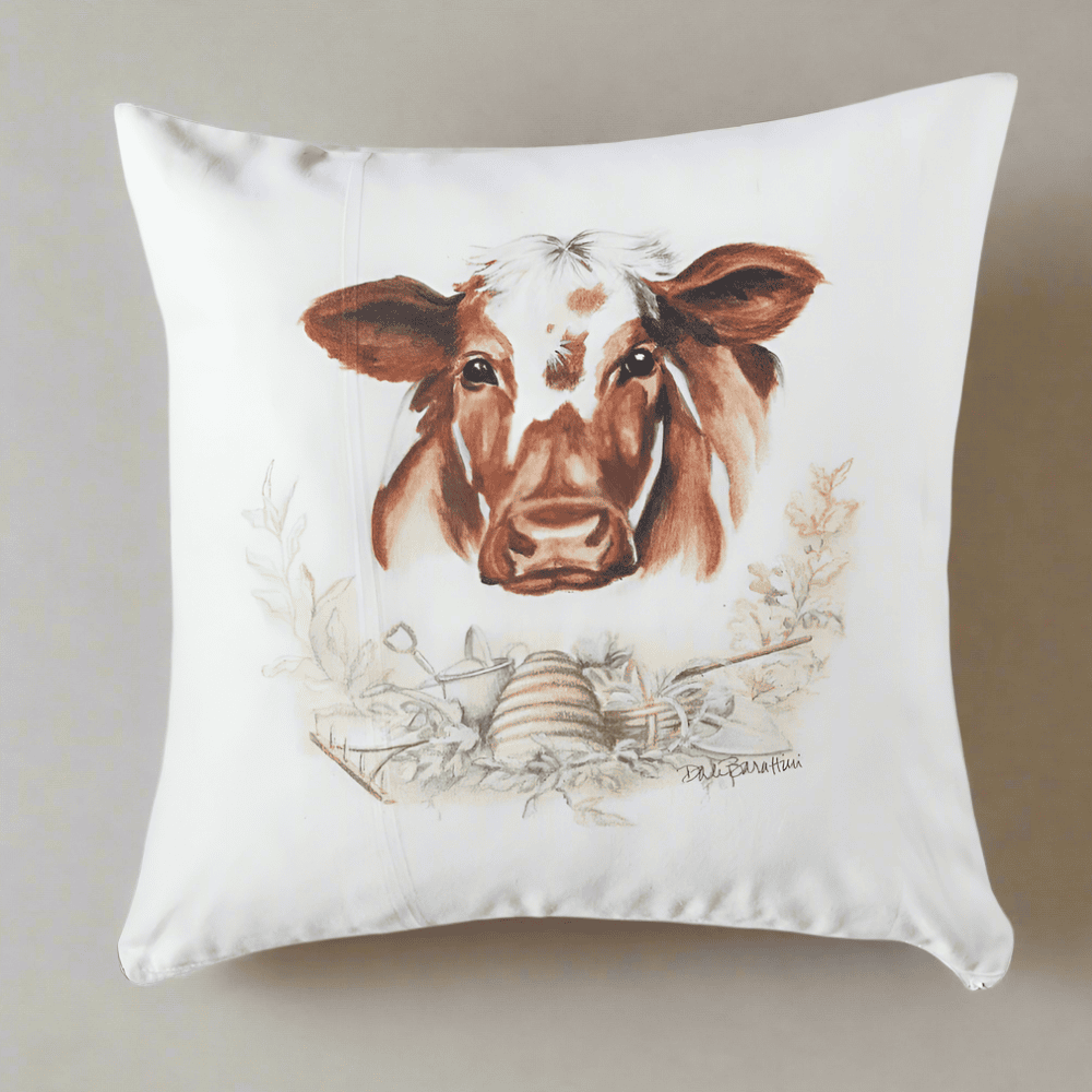 Gentle Cow Pillow Cover or Throw Pillow