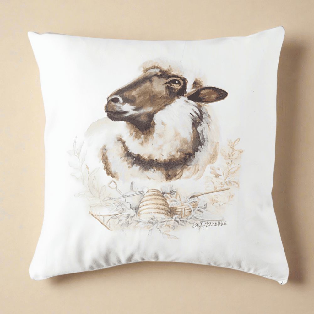 Gentle Sheep Pillow Cover or Throw Pillow