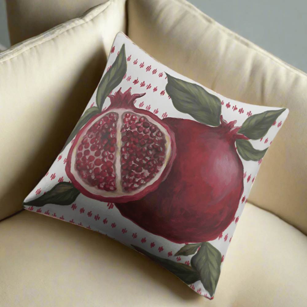 Heirloom Pomegranate Pillow Cover or Throw Pillow