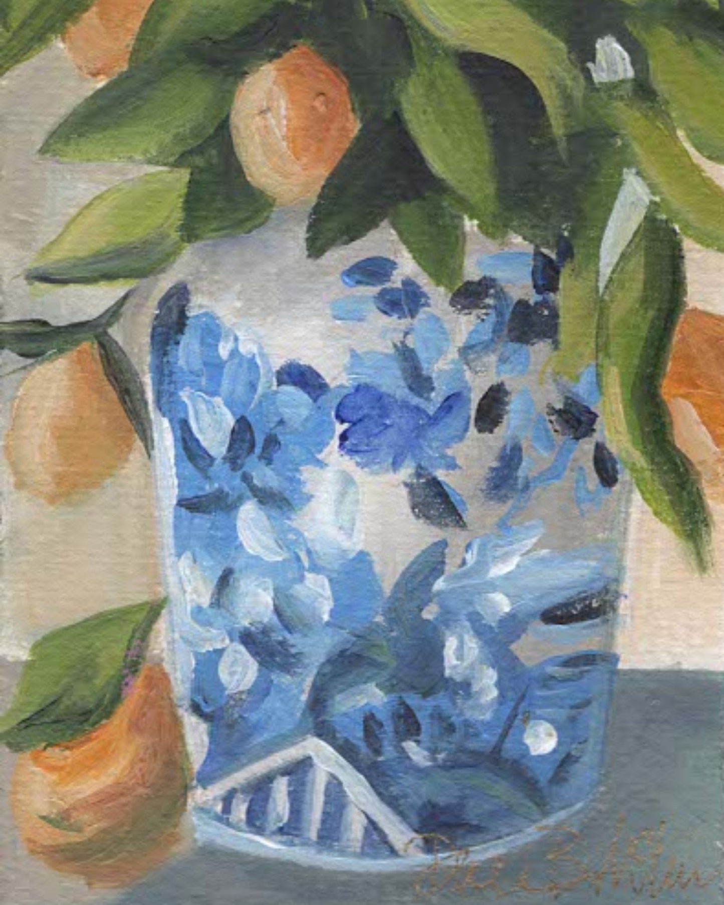 Lemon Chinoiserie Tabletop Art