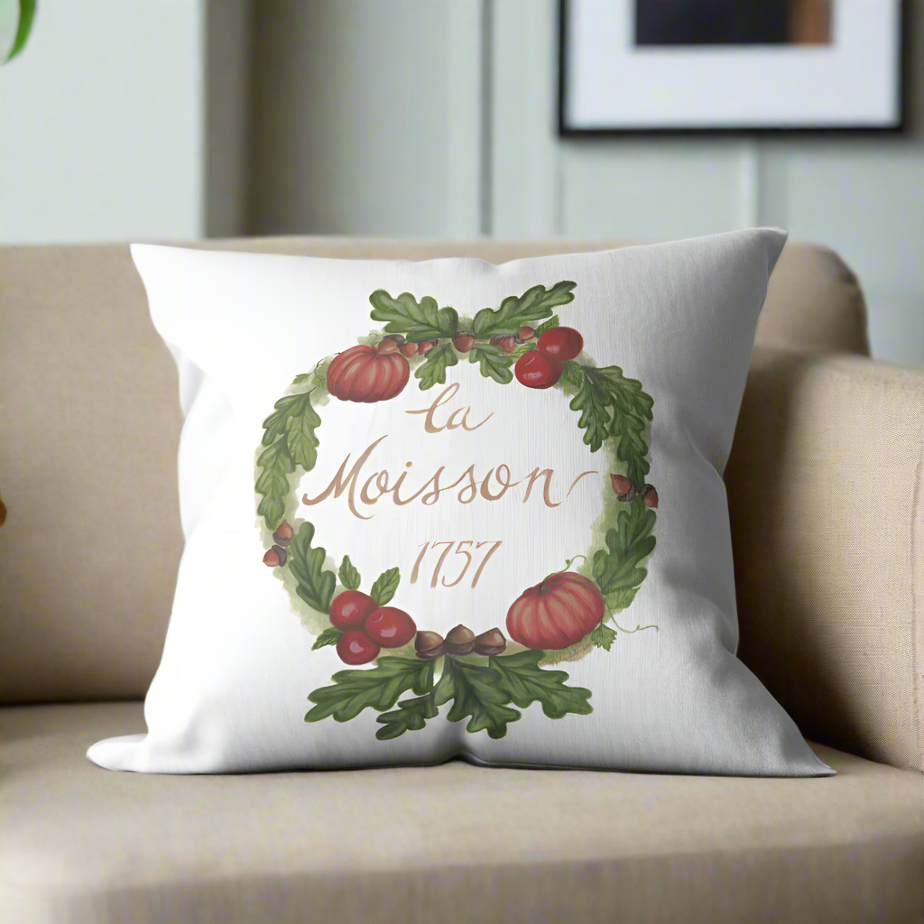 Fall Harvest la Moisson Pillow Cover or Throw Pillow