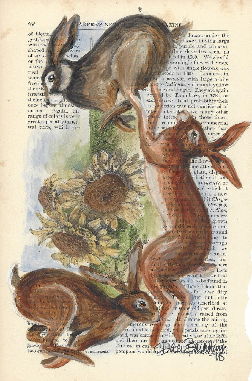 Rabbit Trio Tabletop Art