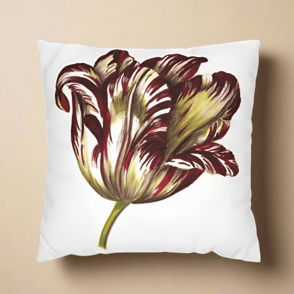 Striped Parrot Tulip Pillow Cover