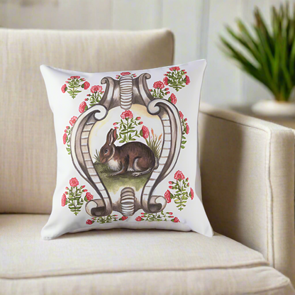 Blossom Bunny Pillow Cover or Throw Pillow