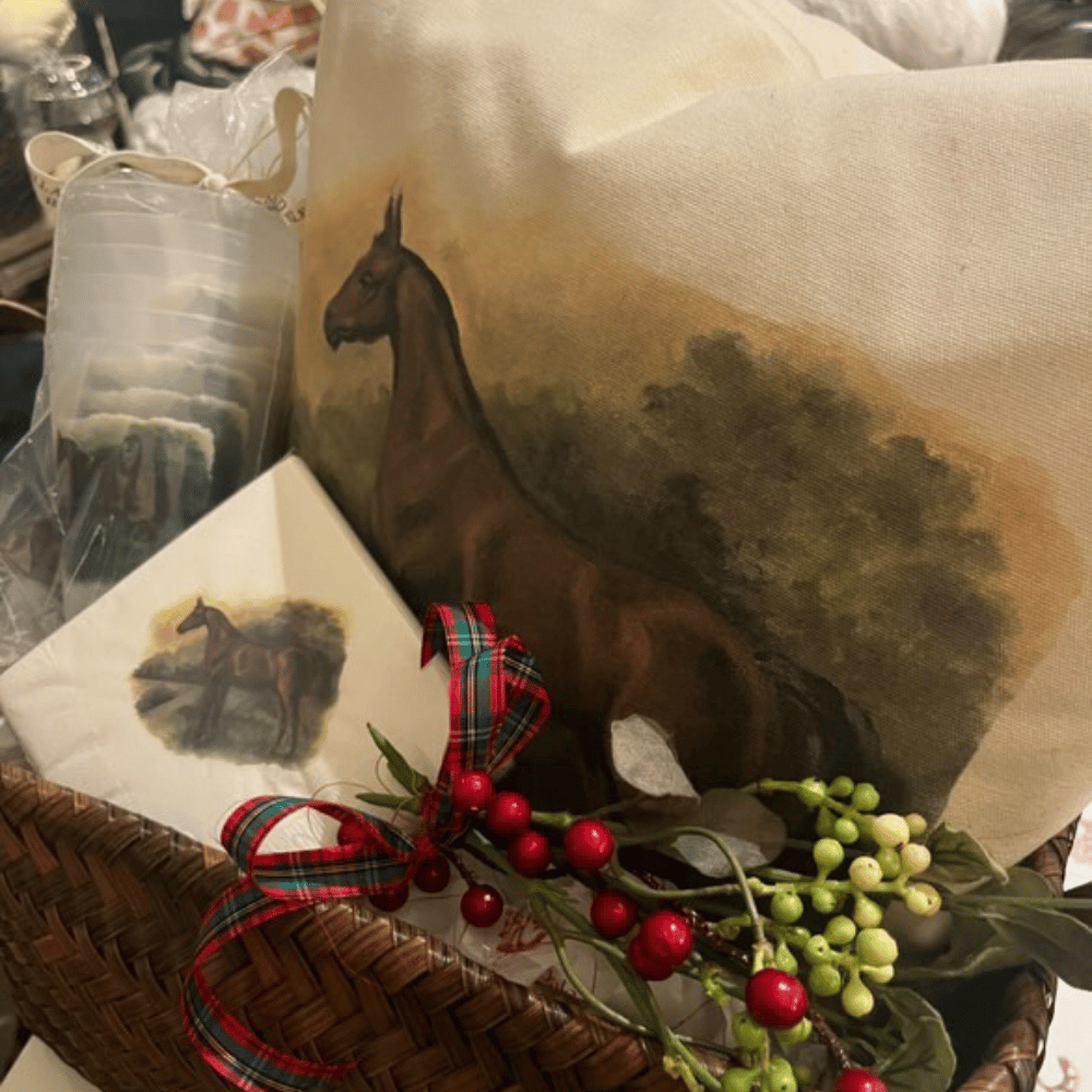 Countryside Elegance Horse Pillow Cover or Throw Pillow