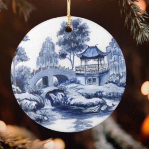 Chinoiserie Pagoda Christmas Ornament