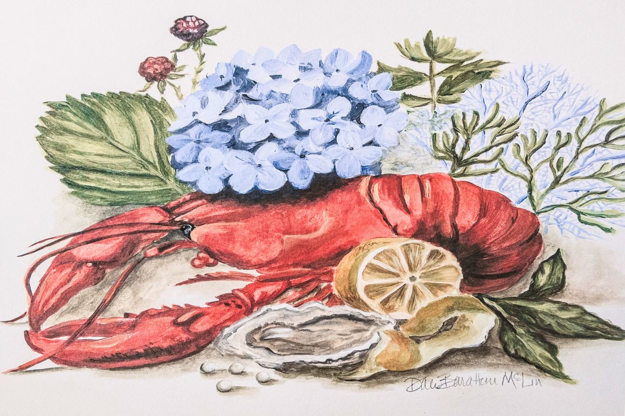 Lobster with Hydrangea | Set of 20 Paper Placemats