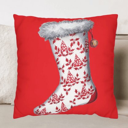 Holiday Stocking Pillow Cover or Throw Pillow