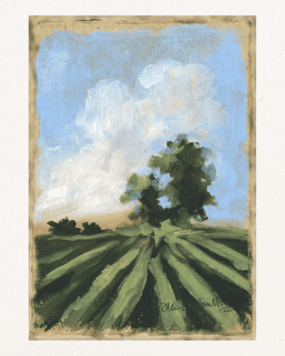 Farmland with Tree Art Print