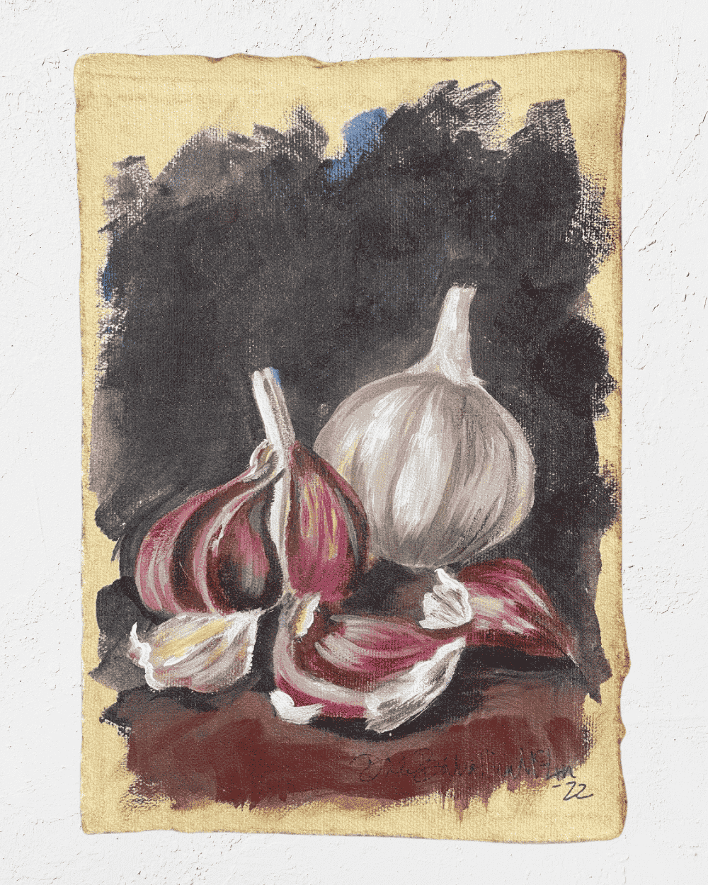 Still Life Purple Garlic Art Print