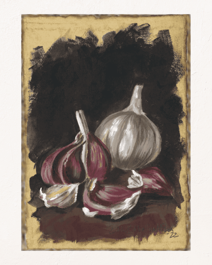 Still Life Purple Garlic Art Print