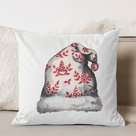 Santa Hat Pillow Cover or Throw Pillow