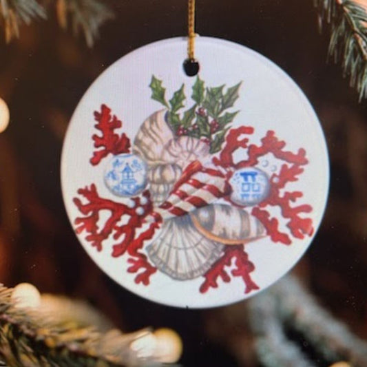 Seaside Chinoiserie Christmas Ornament