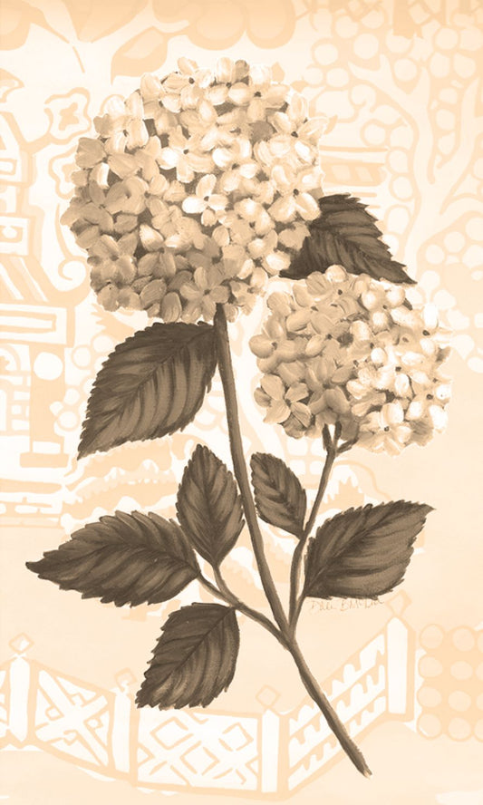 Sepia Hydrangea Canvas Wall Hanging