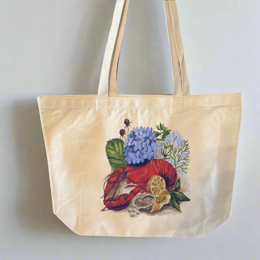 Lobster with Hydrangeas Tote