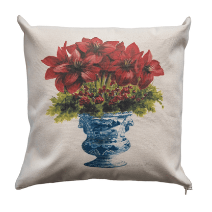 Amaryllis in Chinoiserie Urn Pillow Cover or Throw Pillow