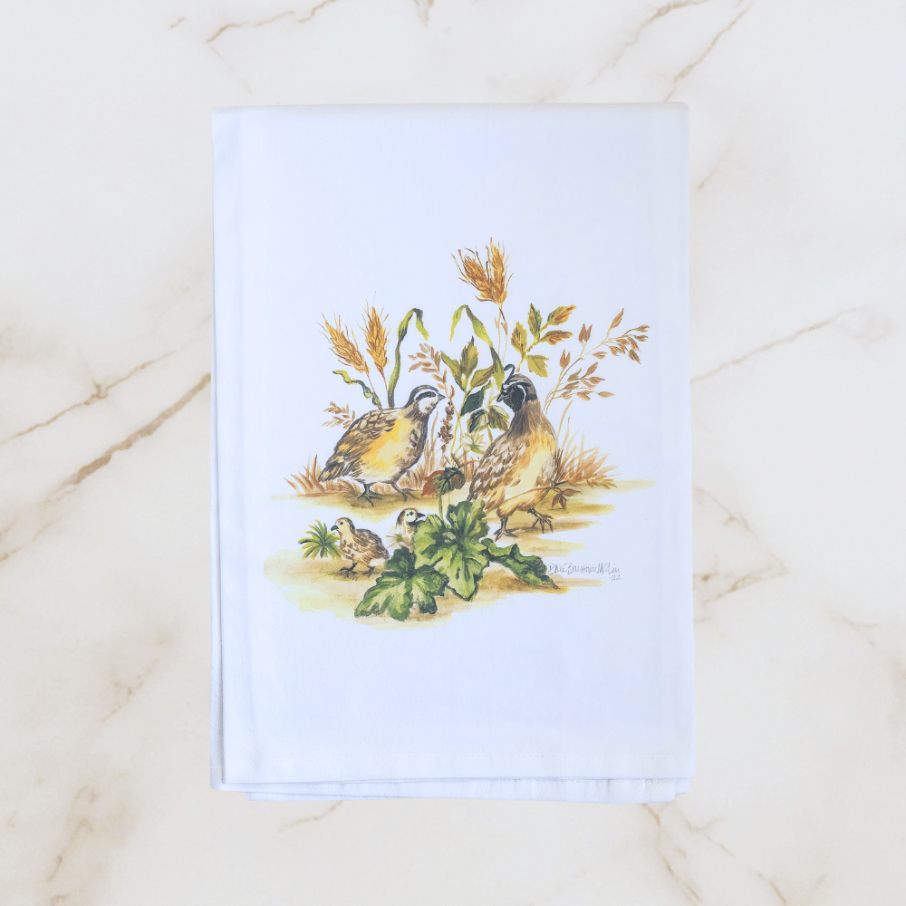 Bevy of Quail Tea Towel