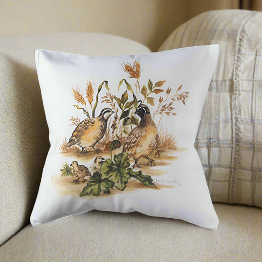 Bevy of Quail Pillow Cover or Throw Pillow