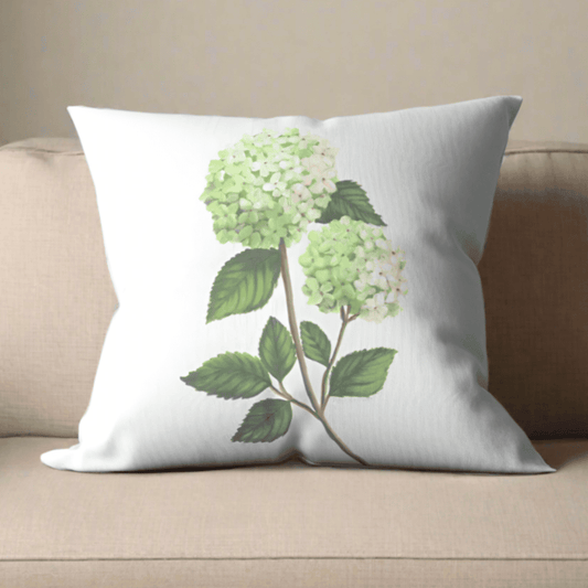 Blossoming Hydrangeas Pillow Cover or Throw Pillow