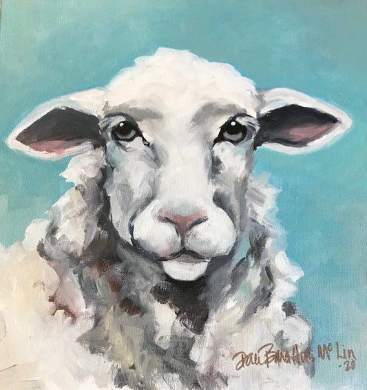 Blue-Sky Ewe Tabletop Art