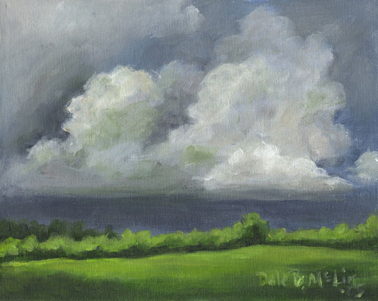 Cloudscape Over Green Field Tabletop Art