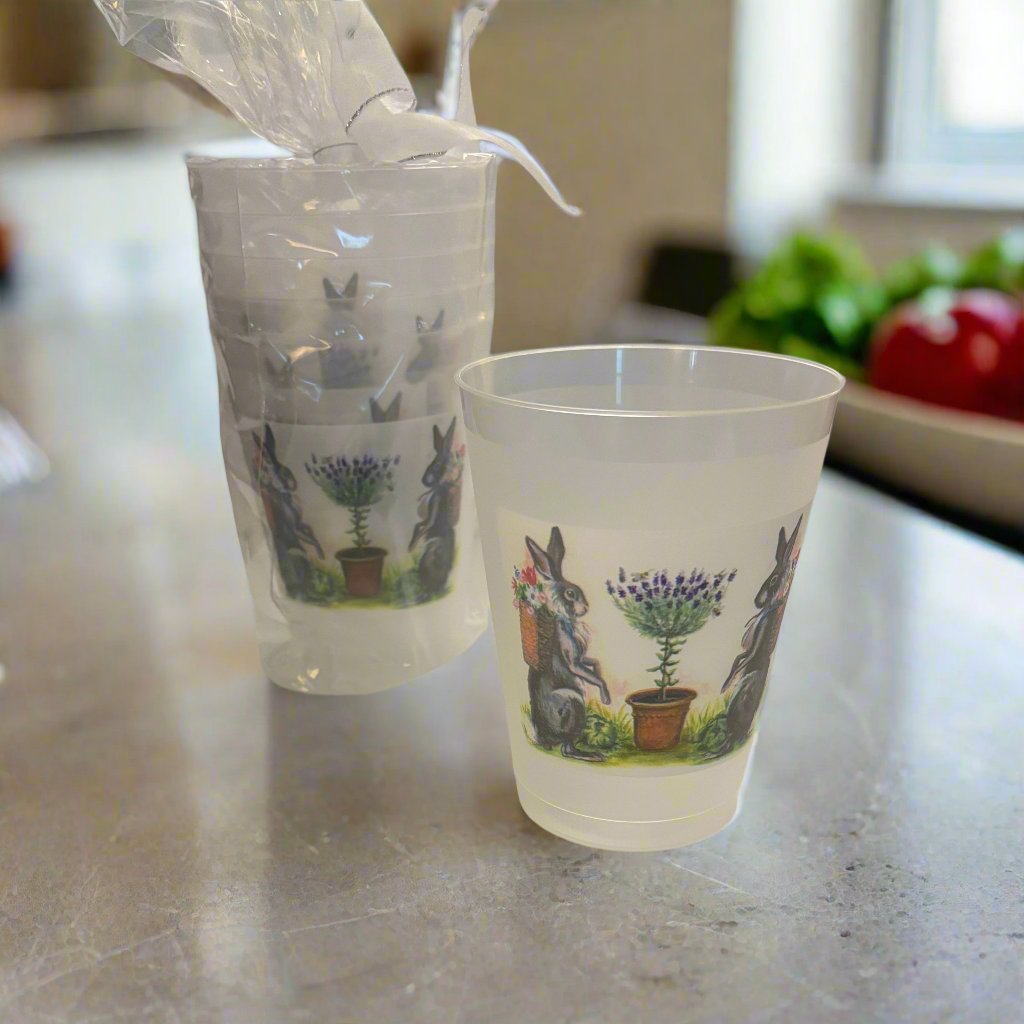 Lavender Garden Rabbits Tumblers | Set of 6