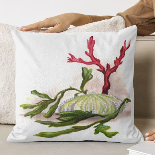 Coral and Seashell Pillow Cover or Throw Pillow