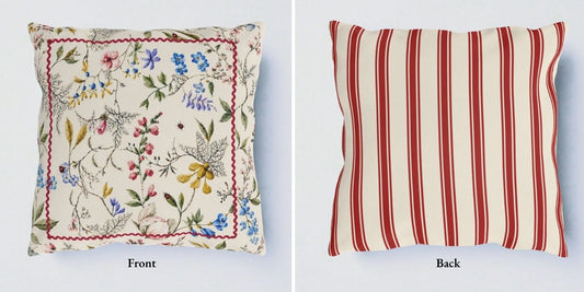 Cottage Wildflower Pillow Cover or Throw Pillow