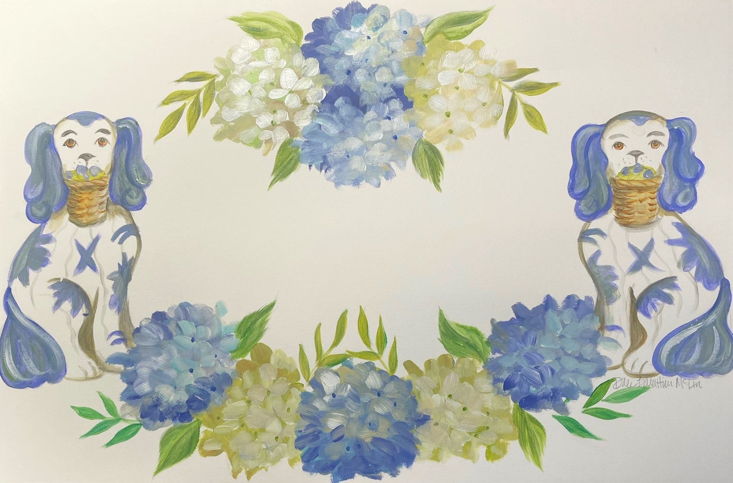 Dogs and Hydrangeas | Set of 20 Paper Placemats