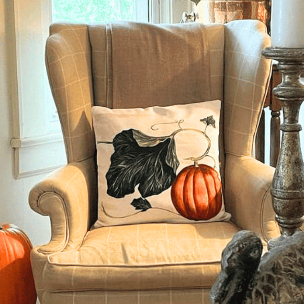 Fall Pumpkin Pillow Cover or Throw Pillow