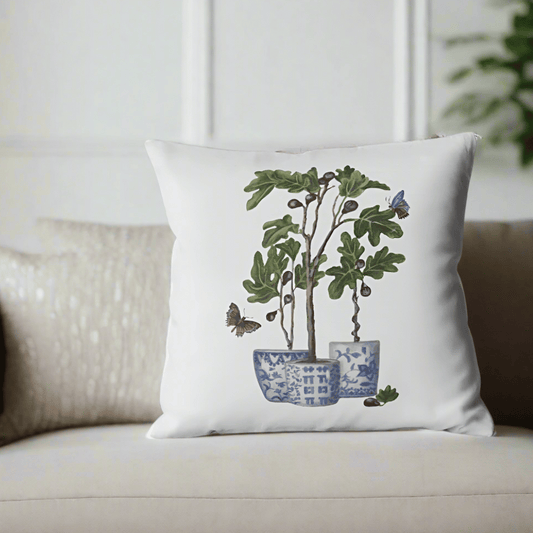 Fig Tree Saplings Pillow Cover or Throw Pillow