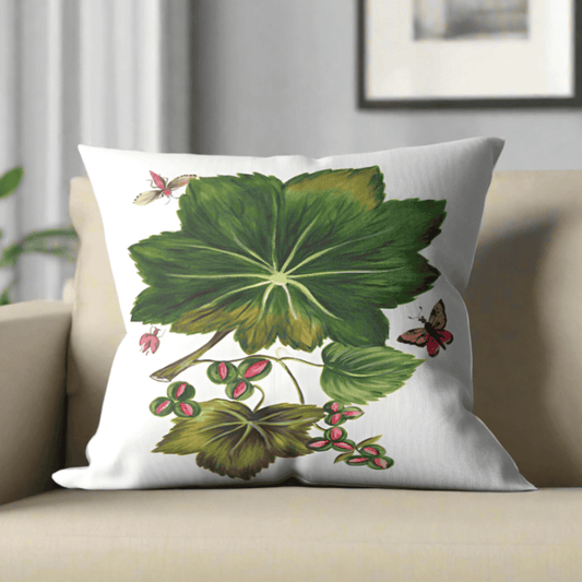 Green Foliage Pillow Cover or Throw Pillow