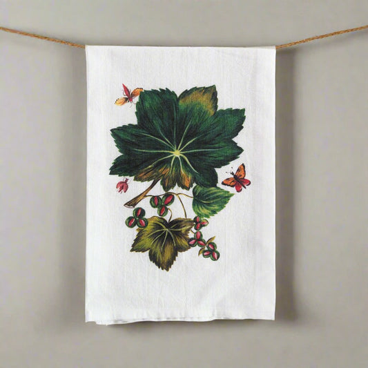 Green Foliage Tea Towel