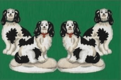 Staffordshire Dog Rug | Blue, Green, or White Background