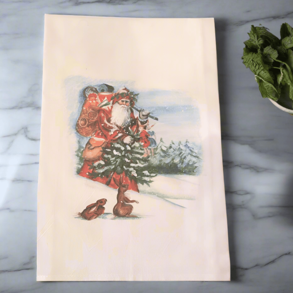 Mountain Santa Tea Towel