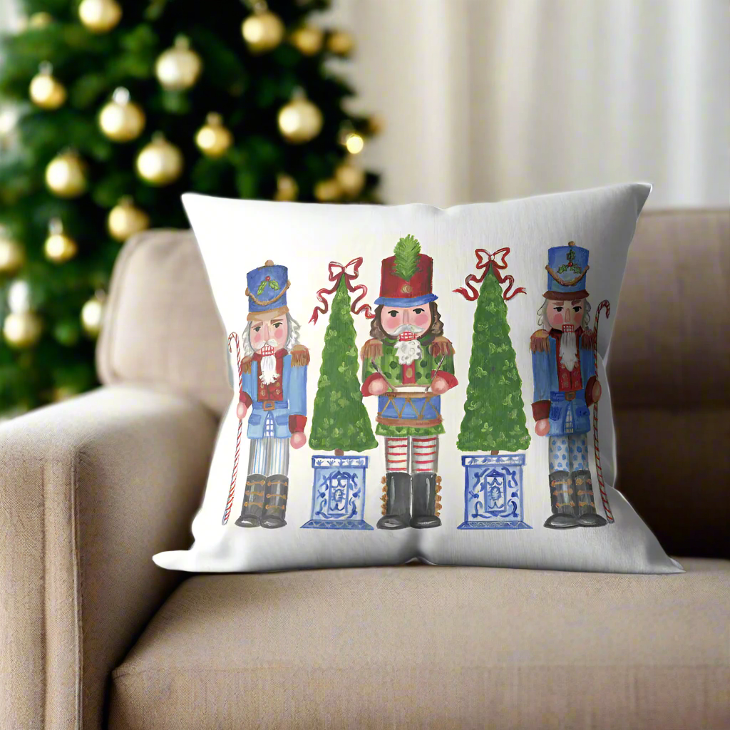 Nutcracker Trio Pillow Cover or Throw Pillow