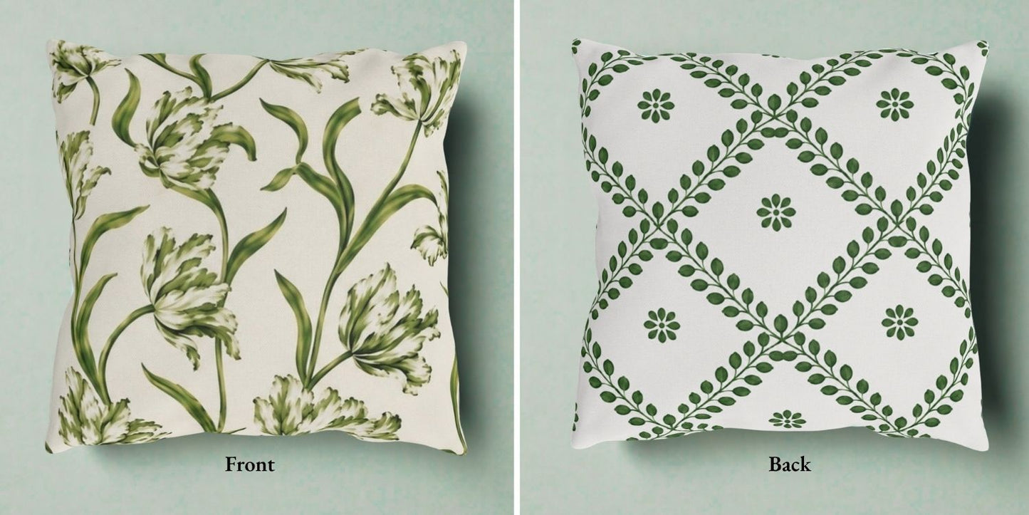 Parrot Tulips Pillow Cover or Throw Pillow