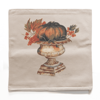 Heirloom Pumpkin in Rustic Urn Pillow Cover or Throw Pillow