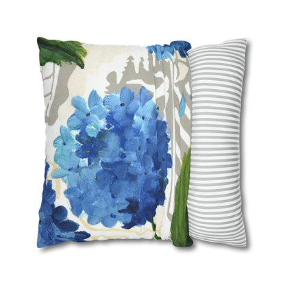 Blue Hydrangeas Pillow Cover or Throw Pillow