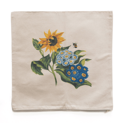 Sunflower with Bumblebee Pillow Cover or Throw Pillow