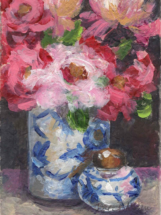 Pink Peonies in Vases Tabletop Art