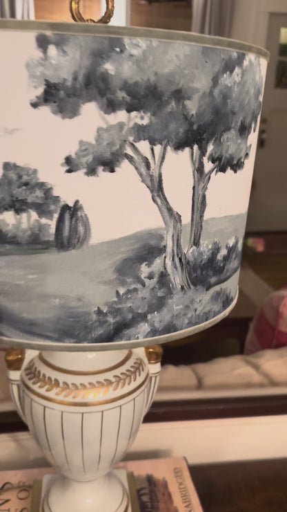 Tuscan Twilight | Pair of Hand-Painted Lampshades