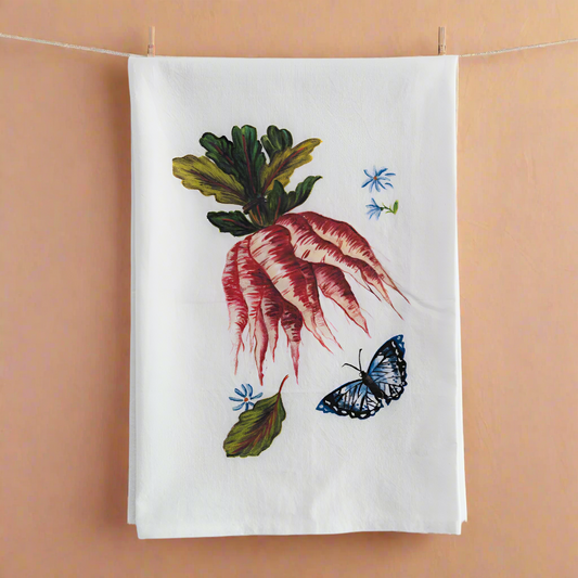 Ruby Parsnips with Butterfly Tea Towel