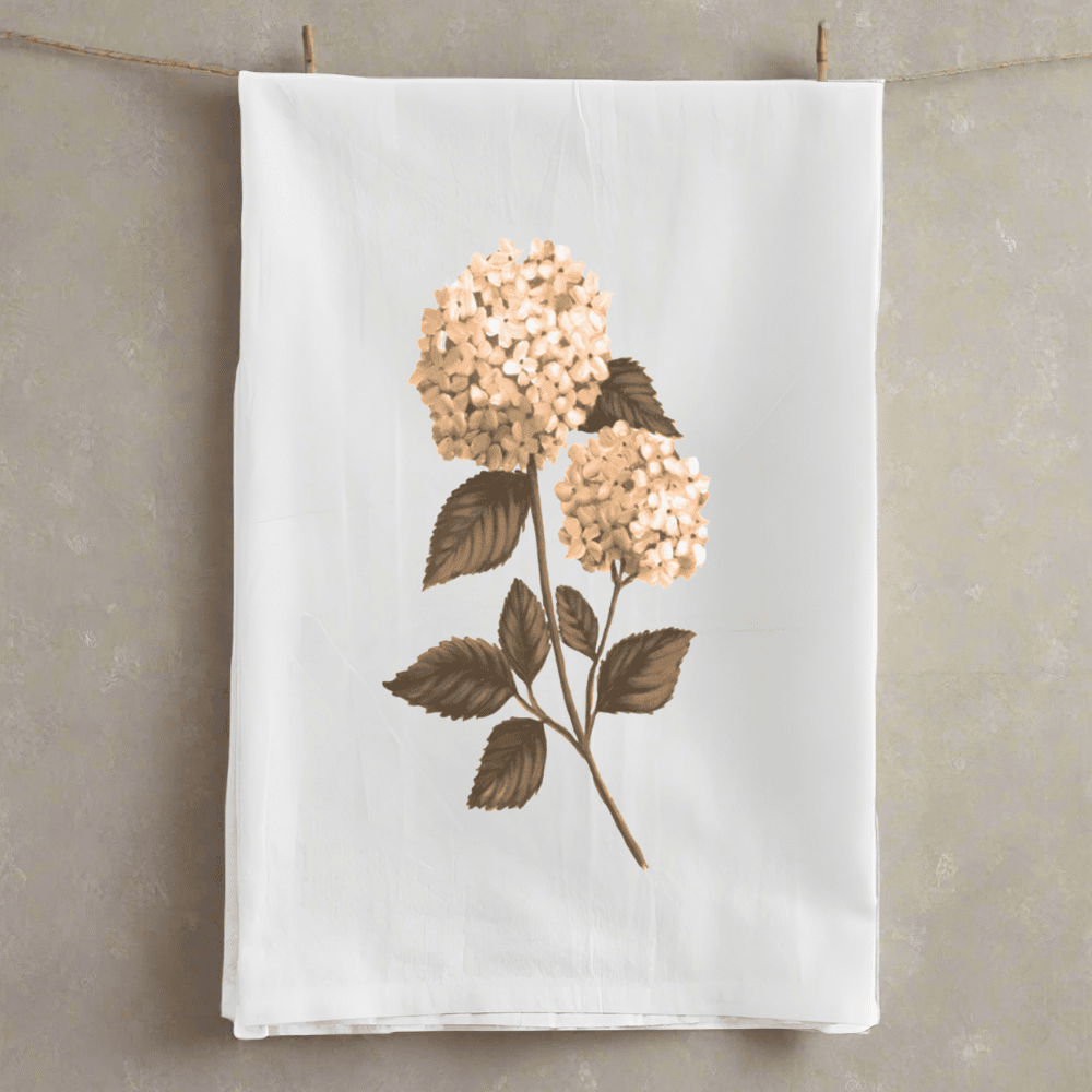 Blossoming Hydrangeas Tea Towel