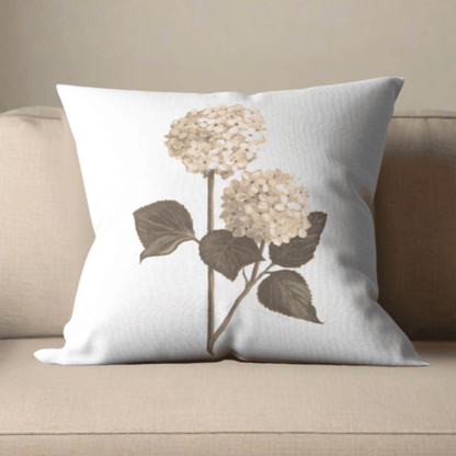 Blossoming Hydrangeas Pillow Cover or Throw Pillow